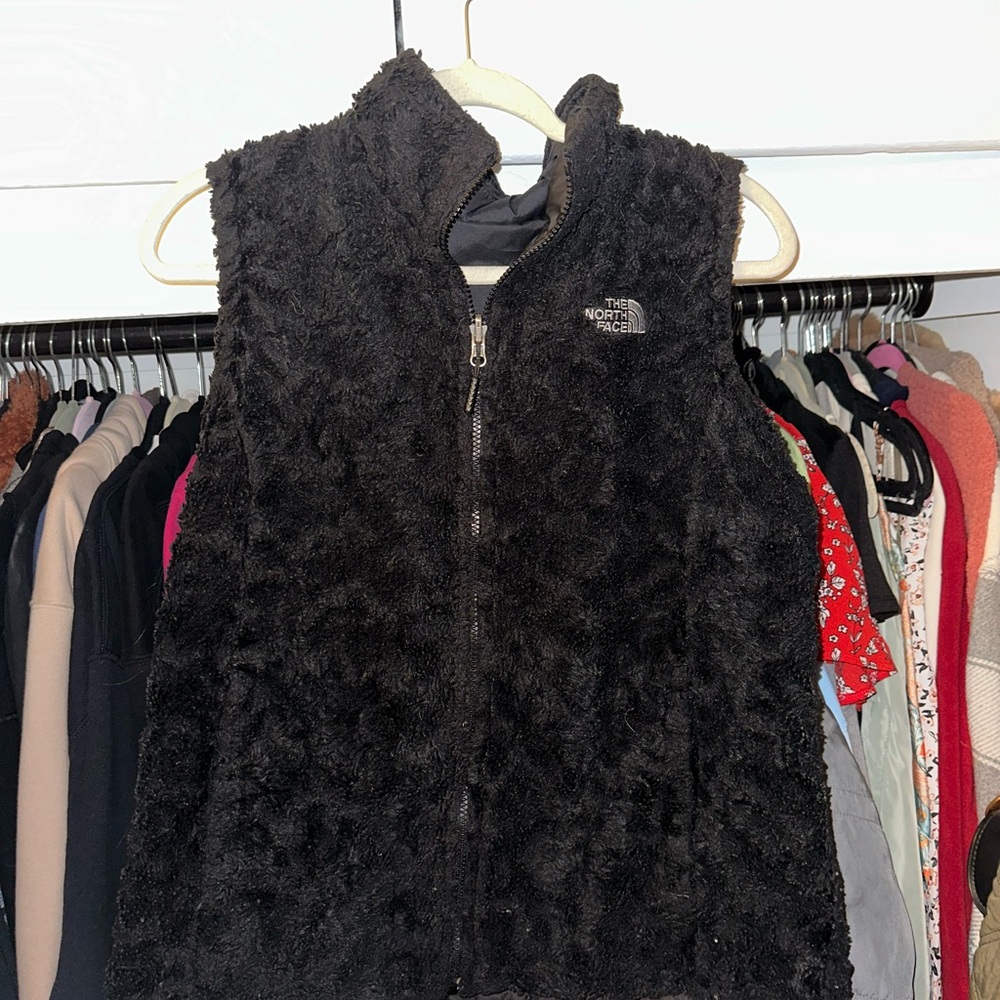 The North Face Black Plush Vest for Core Warmth